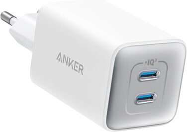 Зарядний пристрій Anker USB-C 47W (Nano 3) з 2 портами GaN, білий - для iPhone, Galaxy, Pixel, iPad