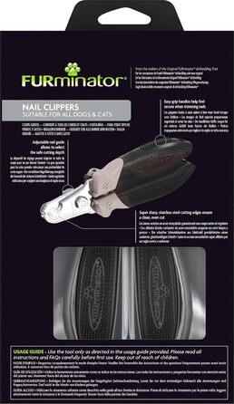 Furminator ножиці для обрізання кігтів собак та котів - професійний догляд за кігтями, регульована направляюча