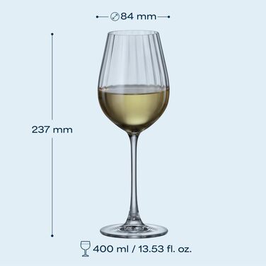 Кришталеві бокали Crystal Bohemia для шампанського - набір 6 шт, об'єм 260 мл, стійкі до миття в посудомийній машині, довговічні та стійкі до подряпин. Елегантні склянки з кришталю - ідеальний подарунок для поціновувачів шампанського (біле вино 400 мл)