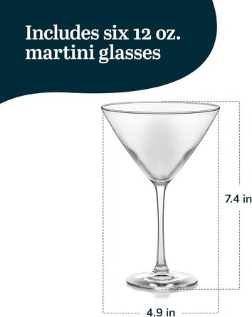Бокали для Мартіні Libbey Entertaining Essentials, 237 мл, прозорі, набір 6 шт.
