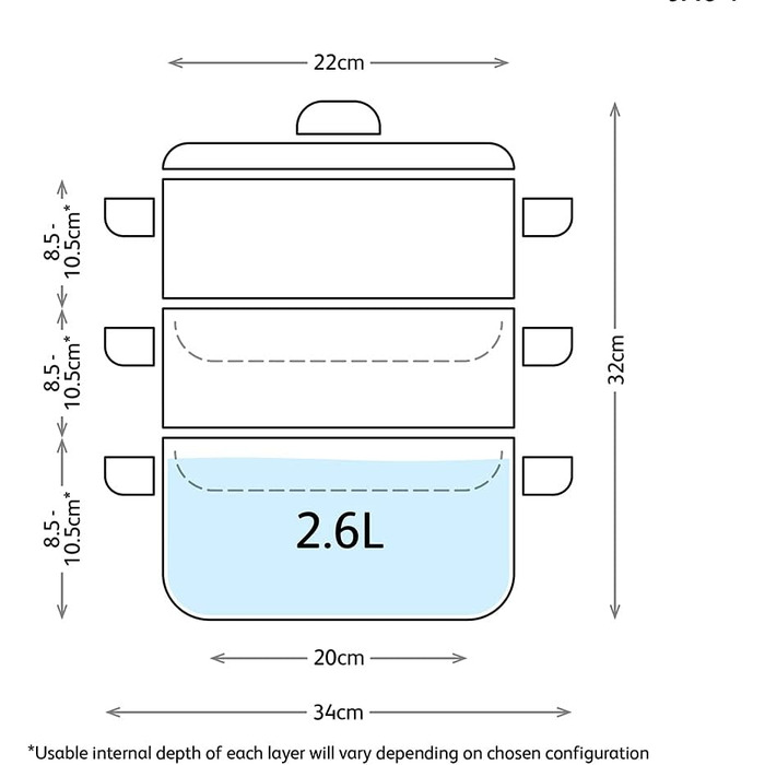 Набір пароварки Judge з нержавіючої сталі з 3 рівнями, 1 л каструля, 2 пароварки та кришка, підходить для індукційних плит, у подарунковій коробці (22 см)