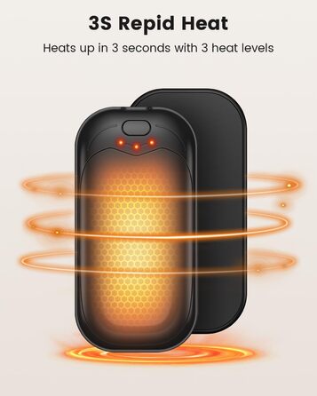 Електричні грілки для рук Gabless 2 шт., USB, портативні, 3 рівні нагріву, швидкий нагрів, чорні - чудовий подарунок для чоловіків та жінок