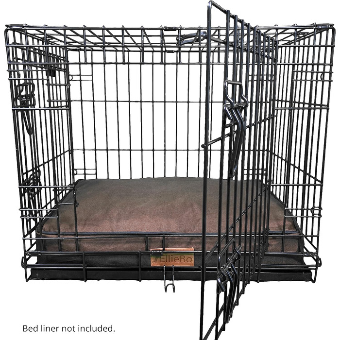 Ортопедичне ліжко для собак Ellie-Bo з Memory Foam, чорне, вологостійке, для клітки 76 см, розмір M (M - 71 x 48 x 6 см), коричневе, вологостійке