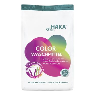 Пральний порошок HAKA Color для кольорових речей, засіб для видалення плям та захисту кольору, 3 кг (77 прань)