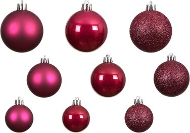 Кульки для ялинки Kaemingk, пластик, 6 см, 30 шт. - класичні, небрудкі - для прикраси ялинки на Різдво - матові, блискучі та з глітером - (набір 30 шт., святкові рожеві)