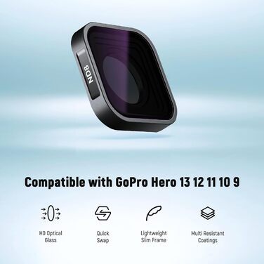 Набір фільтрів ND NEEWER (6 шт.) з лупою 15x для макрозйомки, ND8, ND16, ND32, CPL + об'єктив для GoPro Hero 13/12/11/10/9, FL-GP25