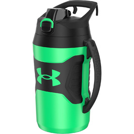 Under Armour Playmaker Sport Mug, water bottle with handle, foam-insulated and leak-proof, 1.8 l, Black/Black (Vapor Green/Black)