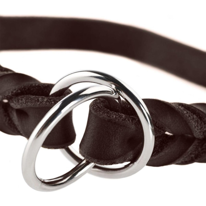 HUNTER Halsung Dressur SOLID EDUCATION, темно-коричнева, міцна шкіра, ручна плетіння, з гачком, Made in Germany, розмір L