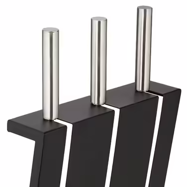 Relaxdays 4-Piece Fireplace Set in Black