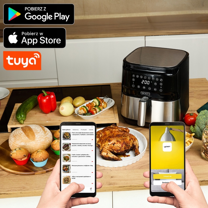 Аерофритюрниця Yoer 6L Air Fryer 1700W: 12 програм + сепаратор