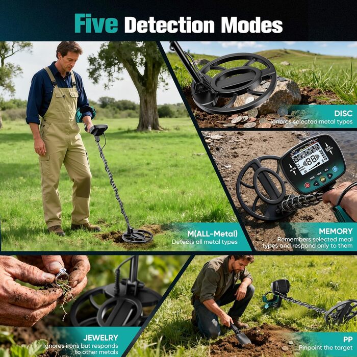 Металодетектор для дорослих та дітей TX910, 5 режимів, водонепроникний IP68, LCD дисплей, чутливий