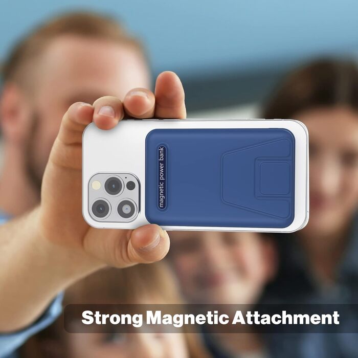 Power Bank AOGUERBE 10000mAh з LED дисплеєм та магнітною зарядкою, 22.5W, сумісний з MagSafe iPhone 17/16/15/14/13/12, (Білий, Синій)