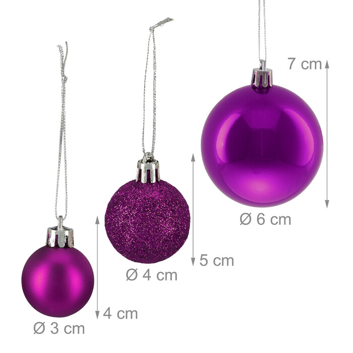 Relaxdays Set of 76 Christmas Baubles