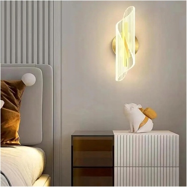 Сучасний золотий настінний LED-світильник (бра) з регулюванням температури світла 3000K/4000K/6000K для спальні