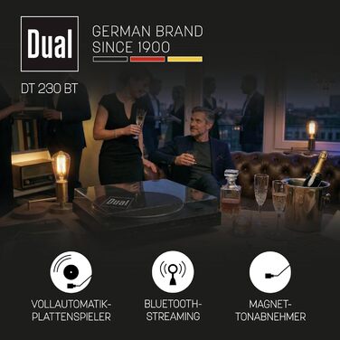 Програвач вінілу Dual DT 230 BT Bluetooth з автостопом та вбудованим фонокоректором