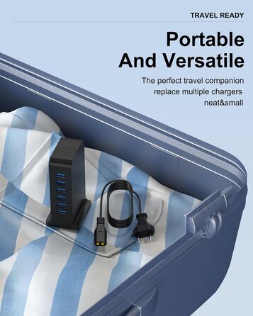 Зарядний пристрій USB мережевий 6 портів 25W для iPhone, Samsung, LG, Huawei та інших пристроїв (Чорний)