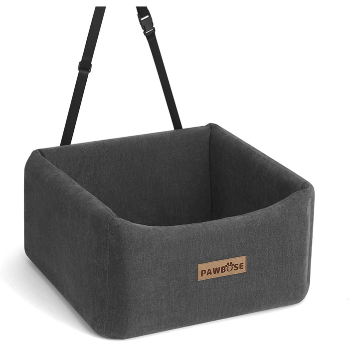 Автокрісло для собак, середнього розміру, до 15 кг, з ременем безпеки, знімний та миючий, сірий