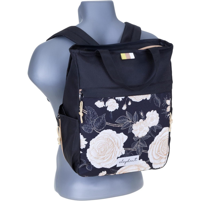 Spear Rucksack - Unisex, Hygge City Backpack, Women's Backpack, Leisure Backpack, Office Backpack, Sport & Leisure Backpack, A4 size, 12788 (12790 Black Flower (2))