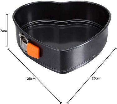 Форма-серце для випічки Le Creuset, антипригарна, 24,8×23,8×6,9 см, сталева, для кислого тіста, антрацит/помаранчева