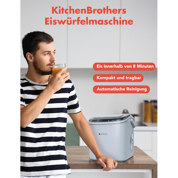 Машина для приготування льоду KitchenBrothers - подрібнений лід та кубики льоду