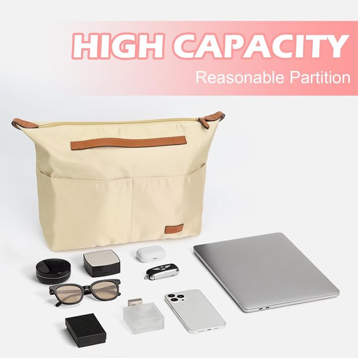 Органайзер-вкладиш для сумки Longchamp GADITIEK, бежевий — органайзер для аксесуарів, підтримує порядок у жіночій сумці