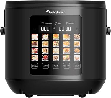 Мультиварка TurboTronic 5л, 20 програм, 860W: електросковорода, пароварка, рисоварка з автоматичним підігрівом та цифровим керуванням