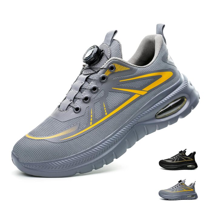 Черевики безпеки для чоловіків та жінок, робочі черевики, професійне взуття, черевики зі сталевим підноском, легкі робочі черевики, сірі, розмір 37-46 EU