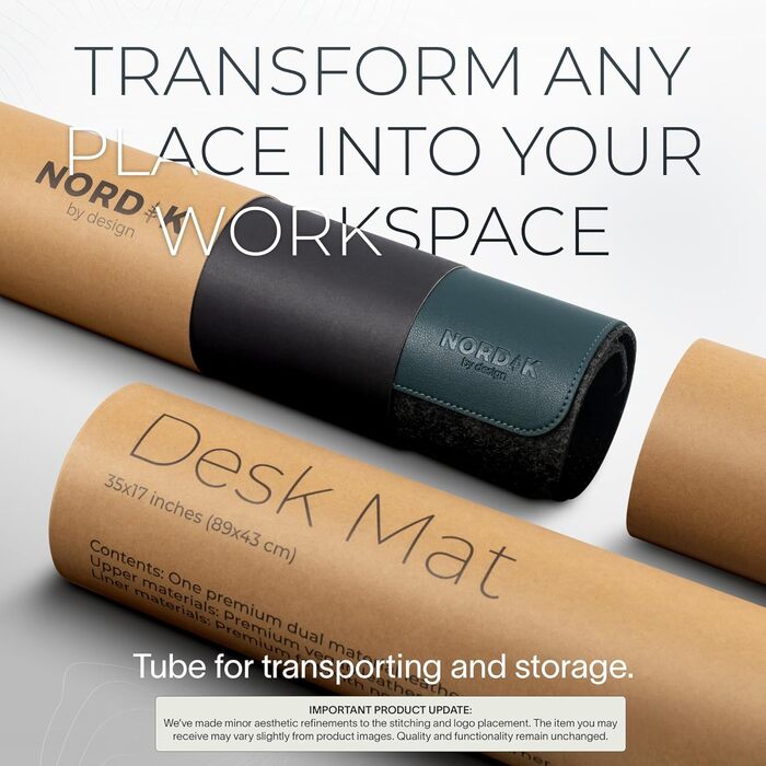 Килимок для столу Nordik Große Filz, 89x43 см, подвійний темно-зелений - захист столу, підставка під клавіатуру та мишу