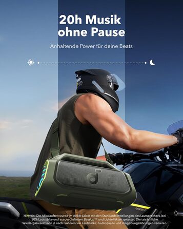 Soundcore Boom 2 Plus: Портативна Bluetooth Колонка, 140W, IPX7, RGB, Power Bank, USB-C, 20 годин, для кемпінгу (зелена)