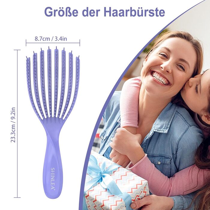 Щітка для кучерявого волосся: розплутування, розгладження, зменшення пошкоджень, для жінок, чоловіків, дітей, фіолетовий колір