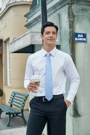 Краватки для чоловіків HISDERN: святкові краватки з кишеньковим хустинкою, класичний візерунок, в клітинку, для весілля та ділових зустрічей, блакитний колір