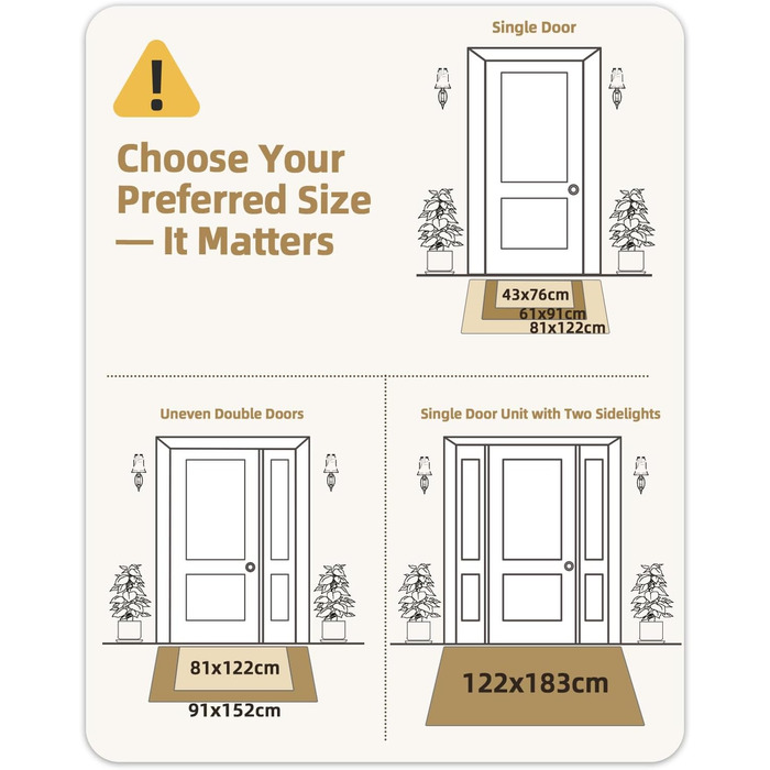 Килимок для дому COLOR&GEOMETRY 43x76 см, сірий, машинне прання, неслизький, для входу, вбираючий, для передпокою, коридору