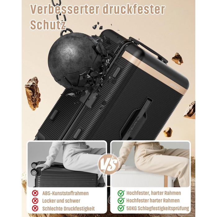 Чемодан Joyway ABS з жорсткою оболонкою, ручний багаж 56 см, з TSA замком, білий