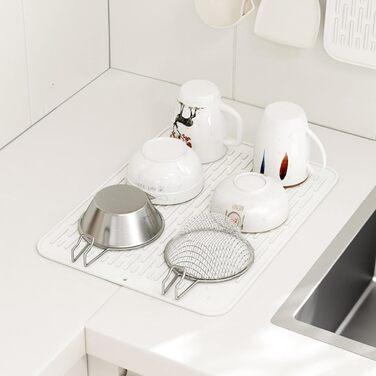 Килимок для суші посуду WXFLGH 40x30 см з термостійкого силікону, антиковзаючі, для кухні та котів