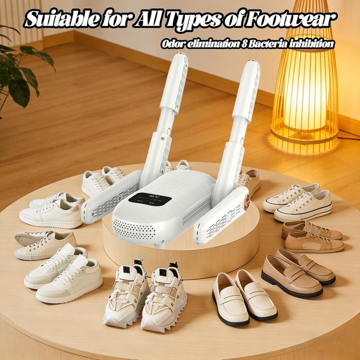 Електрична сушарка для взуття Herbst з 4 тримачами, таймером та 2 швидкостями для чобіт, лижних черевиків, шкарпеток та рукавичок