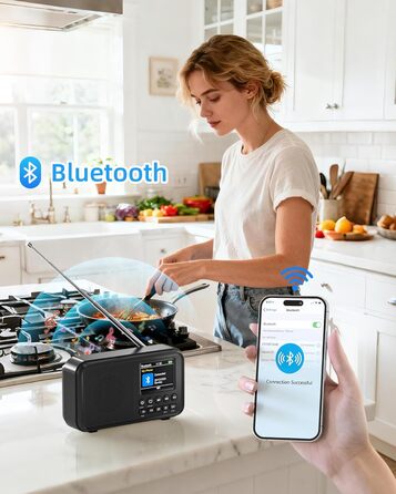 Портативне DAB/FM радіо з Bluetooth, екраном 2.4