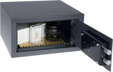 Шафа-сейф HMF 49200-11 з ключем, меблевий сейф | 31 x 17 x 25 см, антрацит