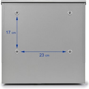Поштова скринька Verda Anthracite з газетницею, порошкове покриття AkzoNobel, 2 ключі, табличка з іменем, персоналізована, дизайнерська настінна поштова скринька з нержавіючої сталі (срібло з виглядом дерева)