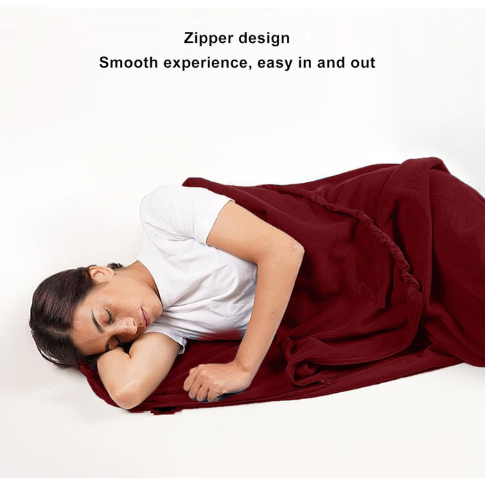 Fleece Sleeping Bag Liner, Washable, Durable, Soft Sleeping Bag Liner, Portable, Widely Used for Travel