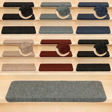 Ступінчасті килимки Ramon® MW прямокутної форми, сірі, 15 шт. - з міцним пластиковим кутом