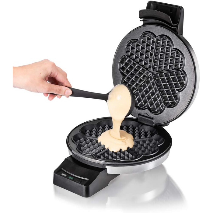 Вафельниця Cloer 1898 Professional: великі вафлі у формі серця, антипригарне покриття, 950 Вт