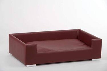 Софа для собак з екошкіри Бордовий колір, 91x57x25 см