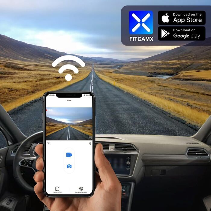 Автореєстратор Fitcamx 4K UHD для VW Tiguan 2016-2024 (HD2-6108) — OEM відеореєстратор з WiFi, G-сенсором, паркуванням та карткою пам'яті 64GB, Plug & Play