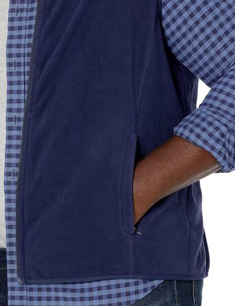 Жилет чоловічий флісовий Aazon Essentials, темно-синій, XS (перероблений поліестер, великі та довгі розміри)