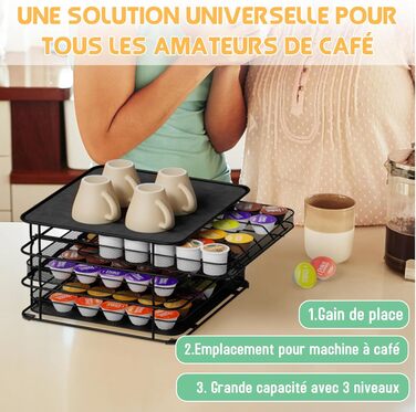 Підставка для капсул кави Masthome 3-ярусна для Dolce Gusto, 108 капсул, чорна
