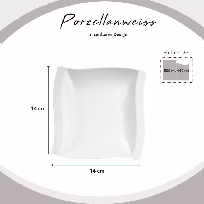 Sänger Cereal Bowl Set Paris, 6-Piece Bowl Set for 6 People Made of Porcelain, Bowl 500 ml | PREMIUM COLLECTION