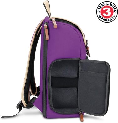 Рюкзак для камери GoProove: DSLR рюкзак для подорожей, з місцем для камери, аксесуарів, ноутбука та штатива, водовідштовхувальний, з чохлом від дощу (фіолетовий)