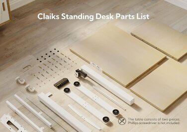 Електричний регульований стіл Claiks 120x60 см, білий каркас, бежева поверхня, письмовий стіл для роботи стоячи та сидячи