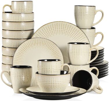 Набір посуду Vancasso GUTO Tafelservice: 48 предметів (12 комплектів) з тарілок, салатників та чашок