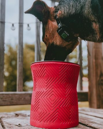 Підвищений настінний годівниця для собак Pet Junkie Santa Fe - нержавіюча чаша, велика, ICY Gray/кораловий